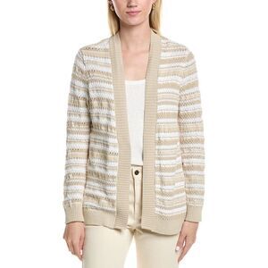 Jones New York Womens Textured Stitch Cardigan, Beige